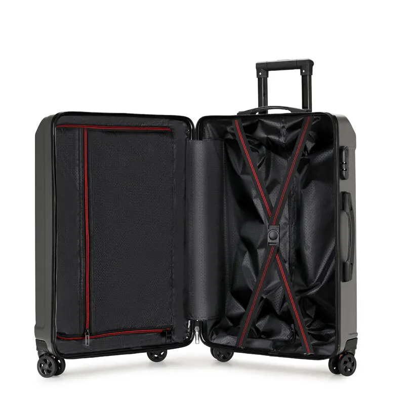 Large Capacity 24-Inch Universal Wheel Trolley Case Strong Durable Thickened Travel Password Leather Case Toolbox Suitcase