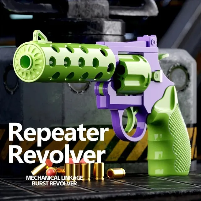 Automatic Decompression Desert Pistol Continuous Shell Ejection Empty Hanging Revolver Toy Gun 1