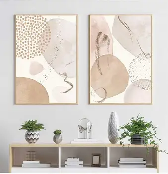 Bohemian Geometric Beige Canvas Art Poster