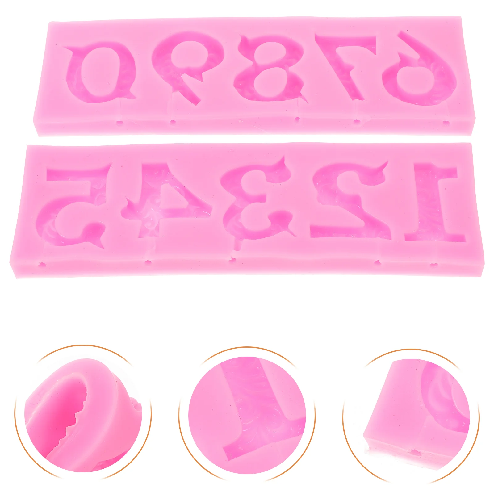 

2 Pcs Lollipop Mold Silicone Molds Relief Making Fondant DIY Fudge Numbers Mould Silica Gel Candy Kitchen Chocolate