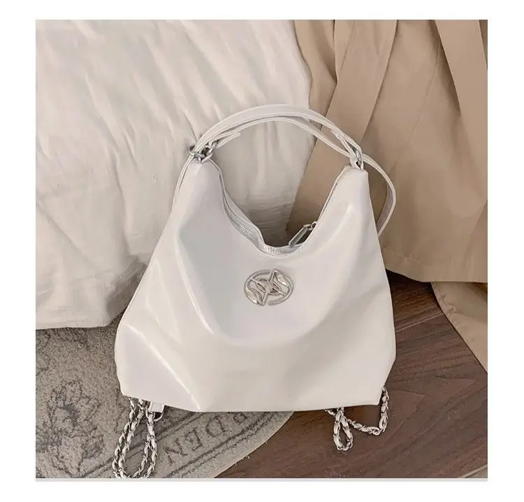 JIAERDI Sweet Cool Black Mochila Women Vintage Pu Leather Chain Chic Y2k Backpack Female Retro Casual Shoulder Bags Handbag New