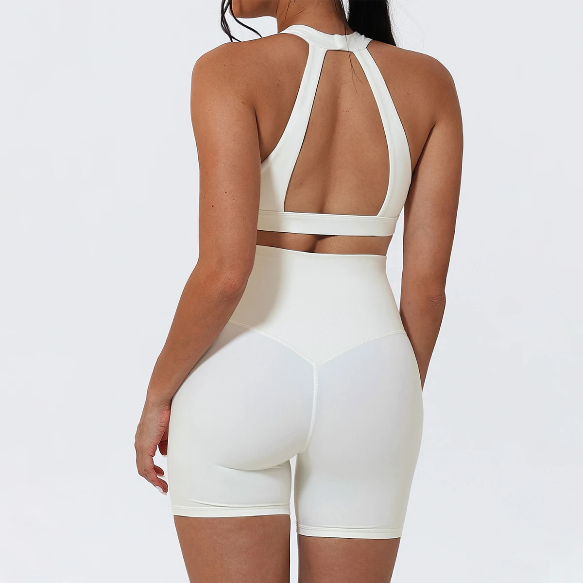 Hearuisavy Gym Set 2Pcs High Waist Breathable Yoga Pants Running Workout Leggings Shock Proof Quick-Drying Fitness Top For Girls - תמונה 3