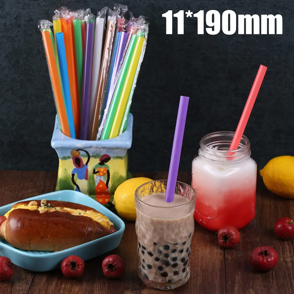 Individually Wrapped Large Drinking Straws Kunststof Jumbo Smoothie Straws Beverage Thick Straw for Boba Tea Milkshake Bar