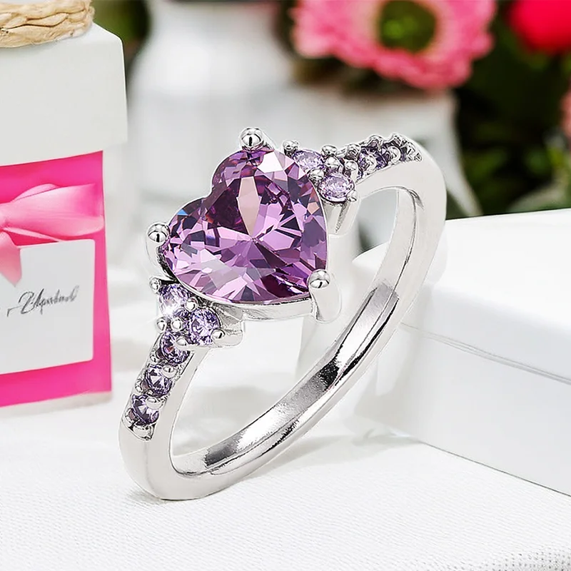Silver Wedding Engagement Rings for Women Party Temperament Female Accessories Gift