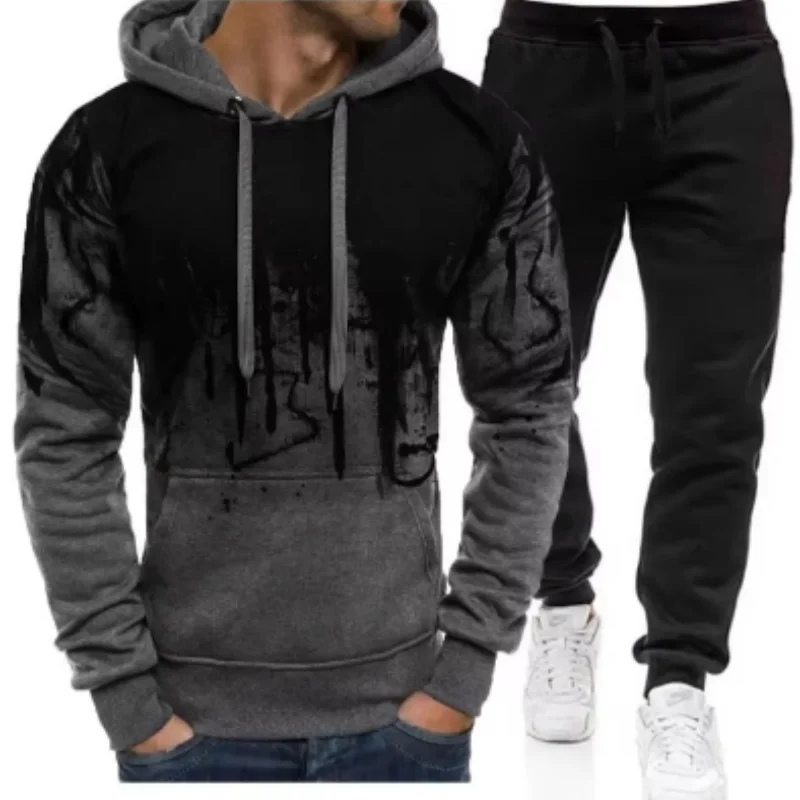 Men's Set Hoodie Sets Men Tracksuit Sportswear Hoodies or Sweatpant Autumn Winter Male Warm Clothing Pullover Sweatshirts