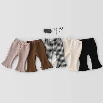 Autumn Newborn Infant Baby Girls Trousers Girl Plaid Bell-Bottoms Fashion Baby Clothing 1