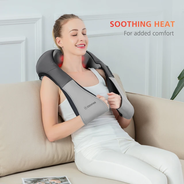 Comfier Shiatsu Shoulder & Neck Massager with Heat, 4D Deep