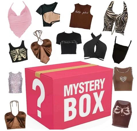 sexy camisole Mystery Box Y2k Top Women Surprise Lucky Bag Summer Halter Camis Short Sleeve Crop Tops Corset Tee Shirt Gothic Clothes Dresses women's bra
