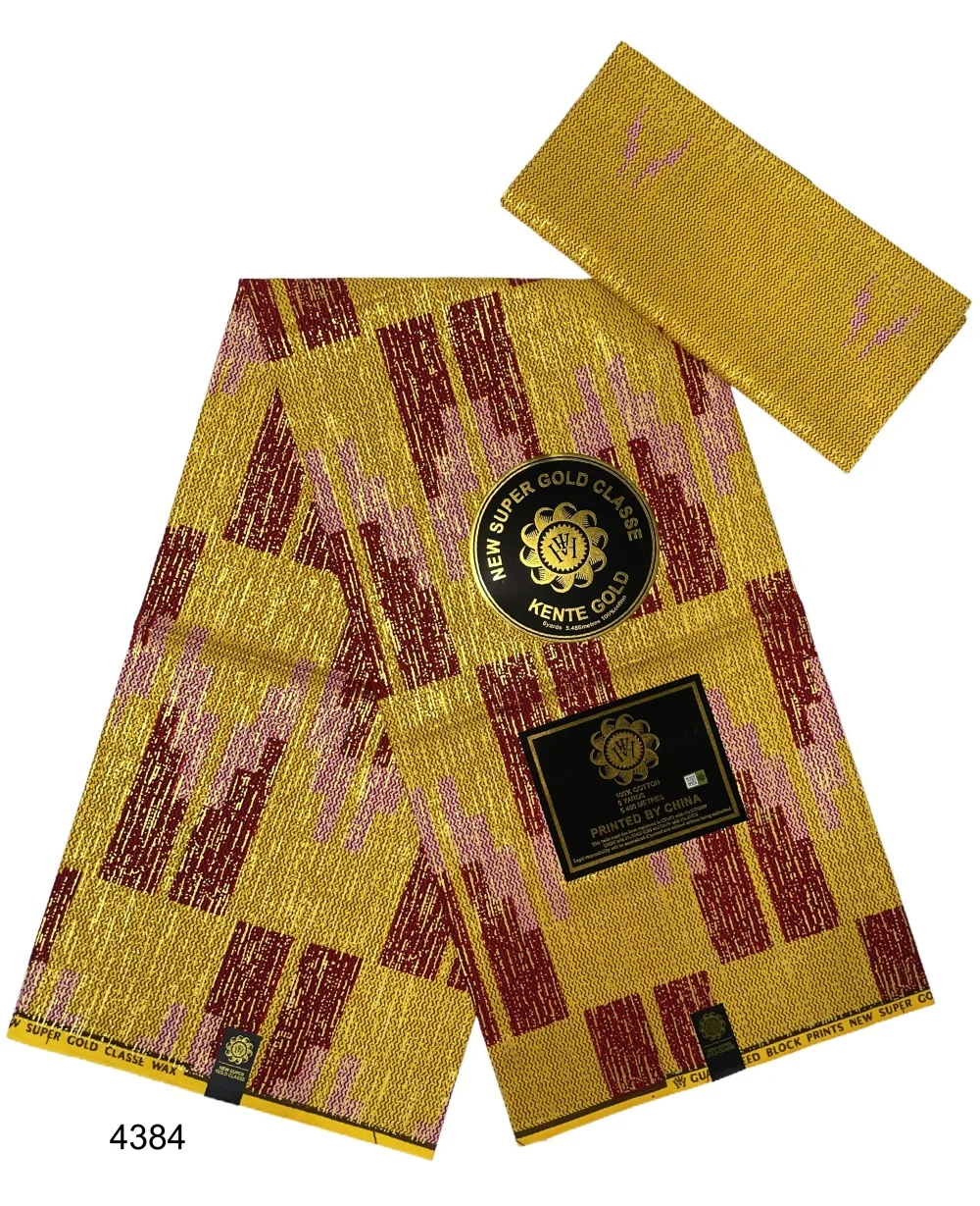 Kente African wax fabric cotton 4+2 african wax fabric clothing fabric