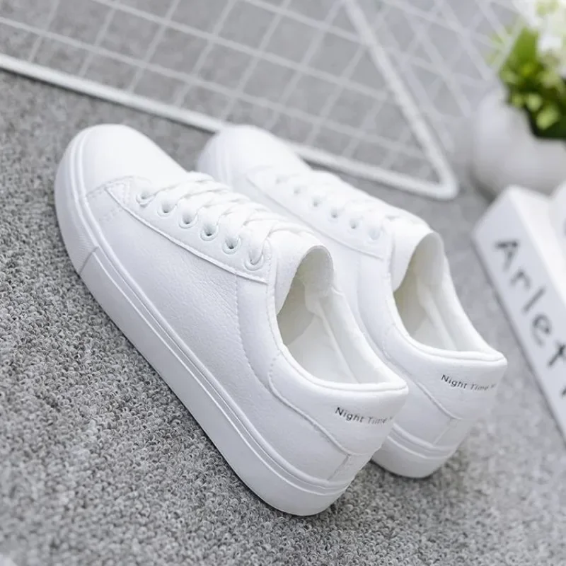 Fashion Women's Vulcanize Shoes Casual Classic Solid Color PU Leather Shoes Woman Casual White Sneakers casual sneakers