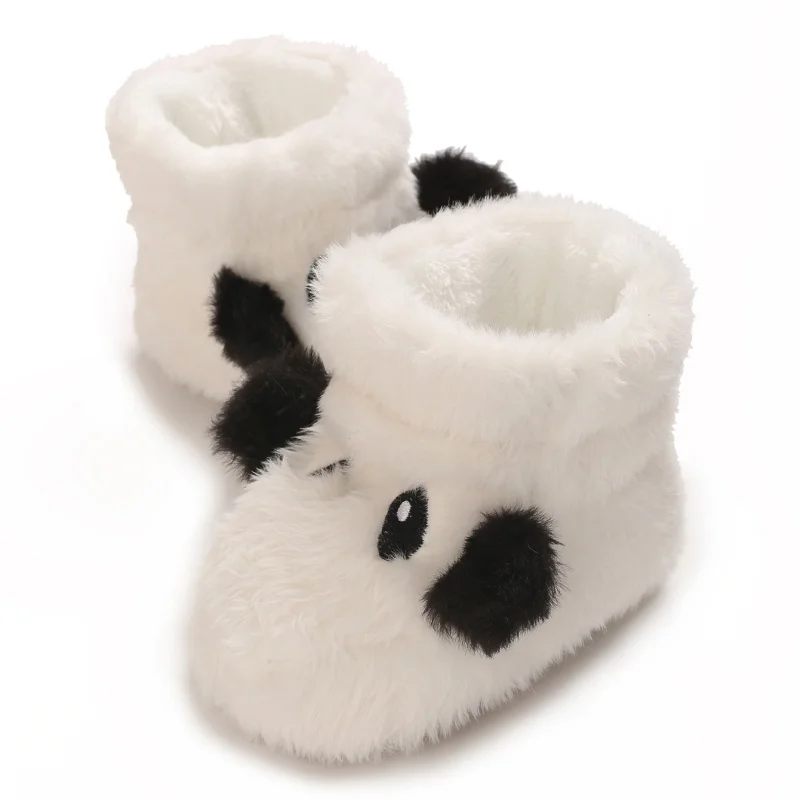 أحذية أطفال قطيفة دافئة أحذية شتوية للفتيات الرضع مع تصميم كرتوني لطيف ونعال ناعمة مريحة لحديثي الولادة من عمر 0 إلى 18 شهرًا