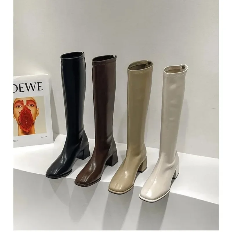 2023 New Slim Woman High Boots Fashion Women High Boots High Heel Women's Shoes Winter Soft Leather Long Boots Women Shoes