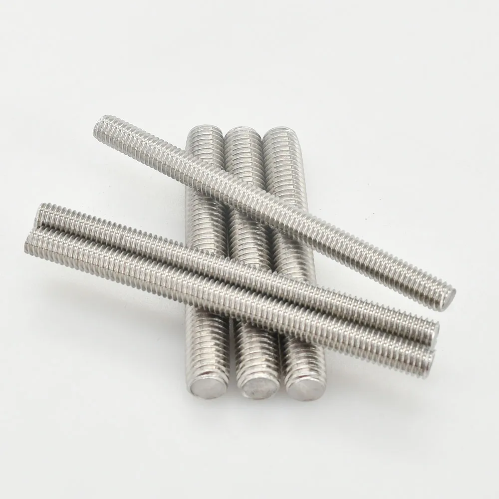 Threaded Rod Bolt Stainless Steel Screws Stainless Steel Screw M3 M4 M5 M6 Full Threaded Rod Fully Metric Thread Rods Screws 304 Stainless Steel Bolt Stud Length 20mm 60mm 150mm 200mm 500mm