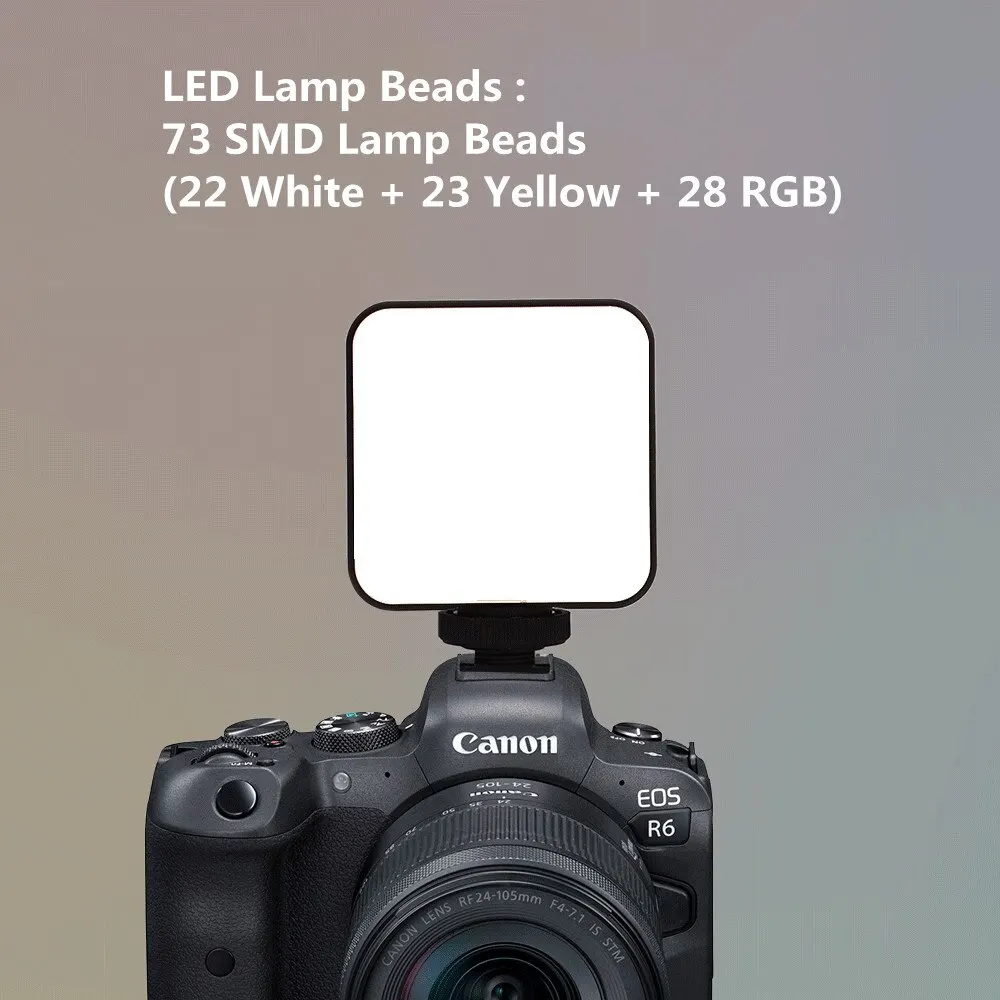 W64 RGB LED 사진 비디오 조명, 마그네틱 LED 카메라 조명, 25009000K 800LUX 2000mAh