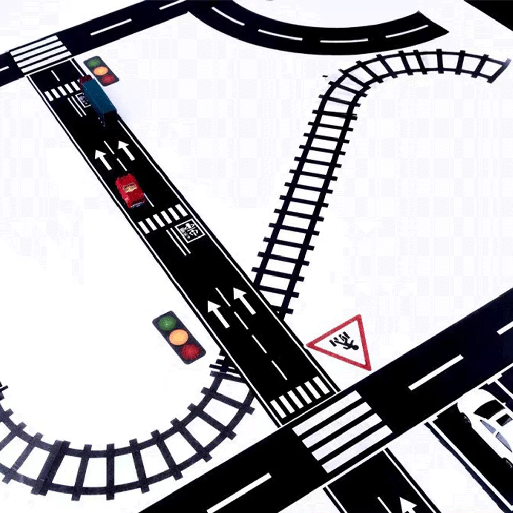 5m/10m Eisenbahn Zug Straße Papier Washi Tape DIY Abnehmbare Kreative Verkehrs Aufkleber Bänder Kinder Rennen Geburtstag party Dekoration Spielzeug – Detail 6