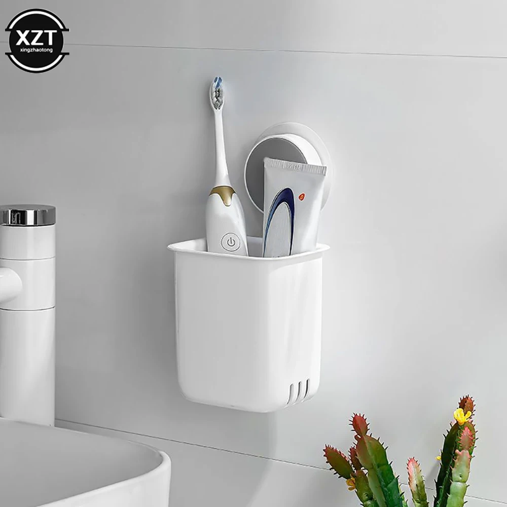 Toothbrush Wall Mounted Holder Toothpaste Mouth Cup Waterproof Holder Drill-Free Bathroom Storage Shelf Portable Rack Organize