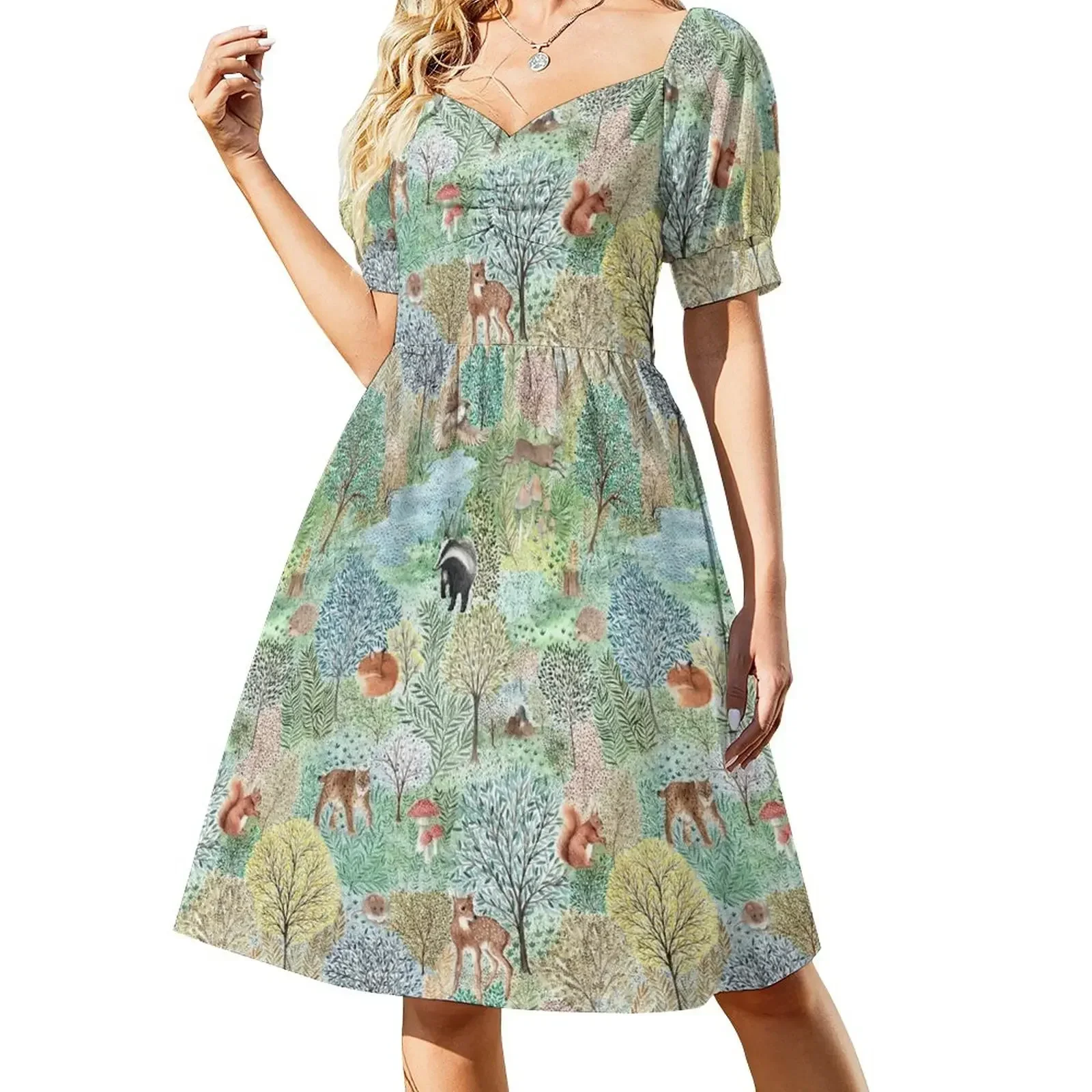 thumbnail image 1 of Vestido de manga corta Windermere Woods vestidos de playa vestidos largos con velo, 1 of 7