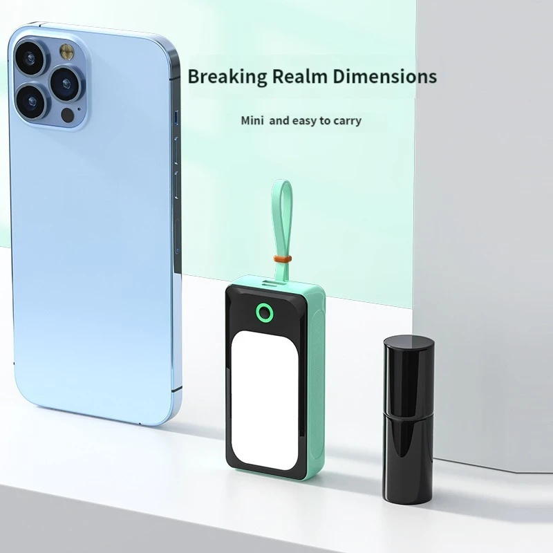 Mini Power Bank Portable 20000mAh Charger Fast Charging External Battery Built in Cables LED for iPhone Xiaomi Huawei