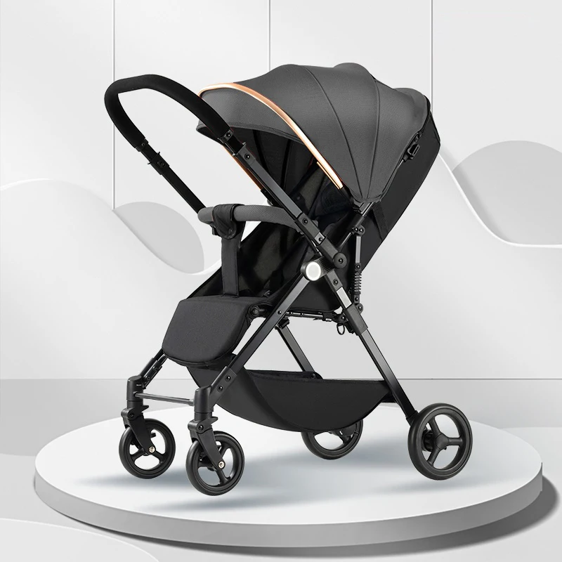 0-3 Years Old Newborn Baby Strollers Two-way Implementation of Can sit and Lie Portable One-button Folding Child strollers