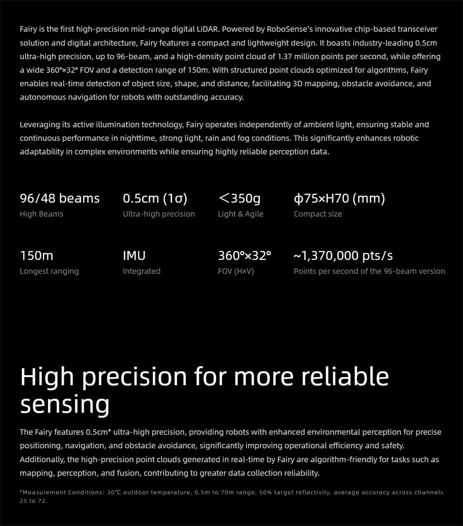 ROBOSENSE Fairy LiDAR,The World's First High-Precision Mid-Range Digital LiDAR