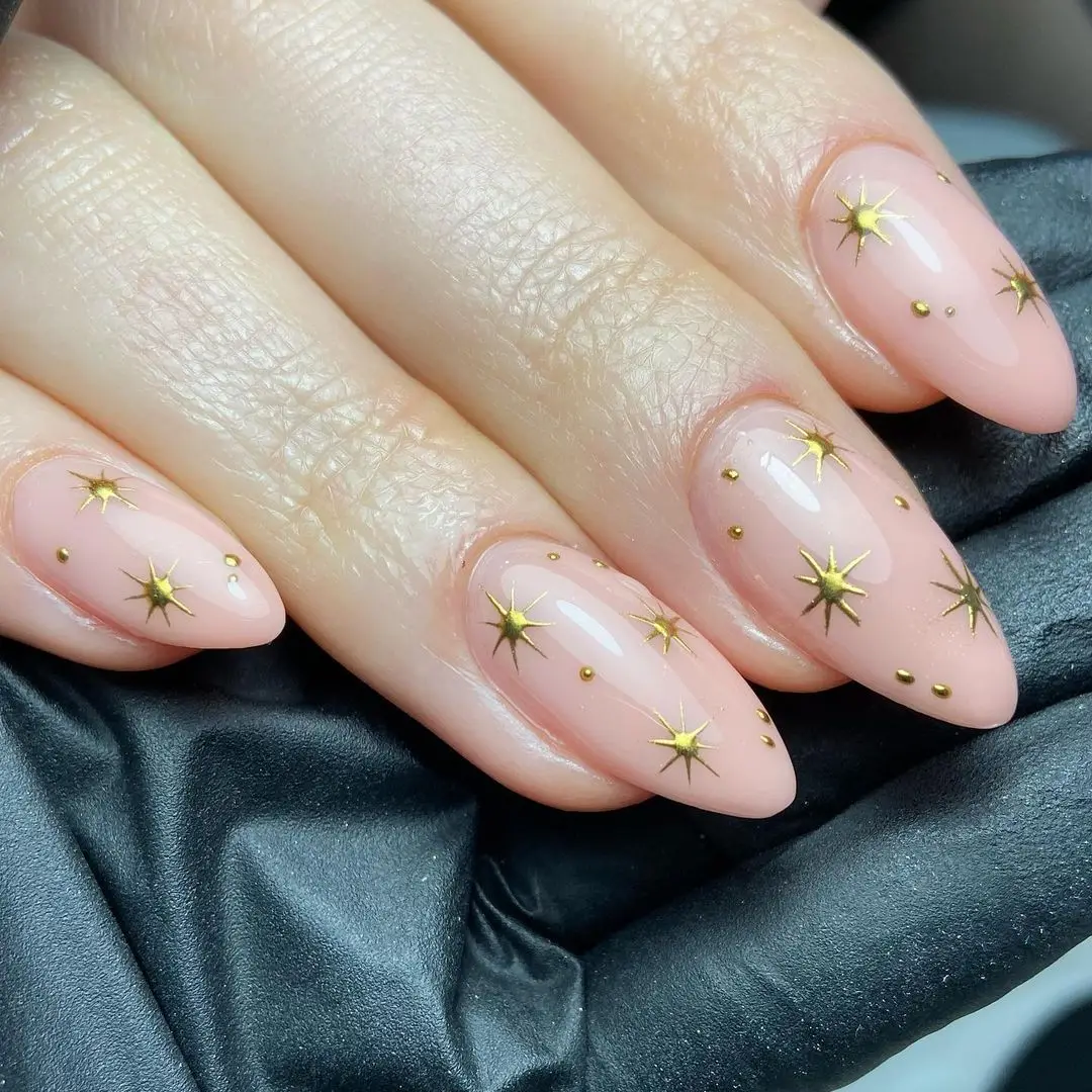  8Sheets Gold Star Nail Sticker Decals- Metallic Nail