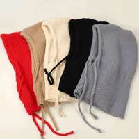 Knitted Soft Women Balaclava Hat Fashion Fake Collar Hooded Hat Neck Collar Warmer Beanies Cap Ear Protection Bonnet Hooded Caps - Image 4