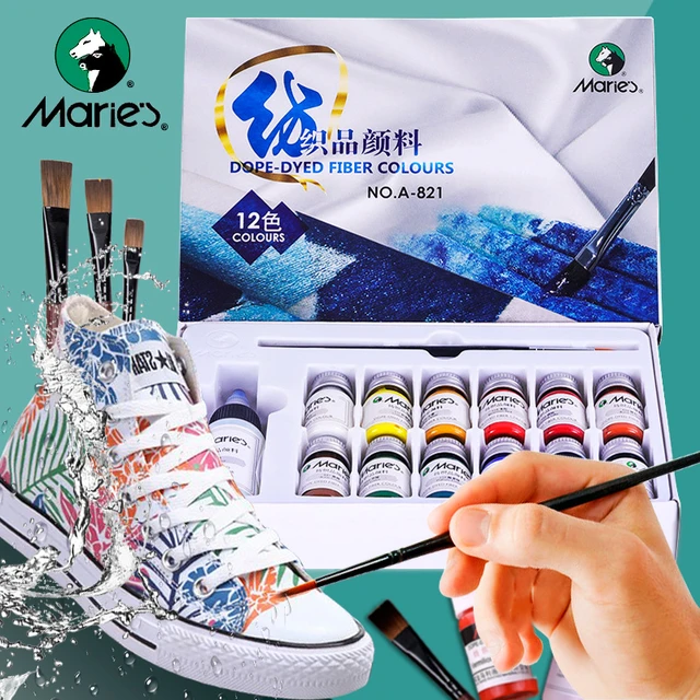 Marie's Dope-dyed Waterproof Fiber Fabric Paint Set 12/36 Colors Permanent  10ml/tube Textile Acrylic Paints For Clothes Canvas - Acrylic Paints -  AliExpress