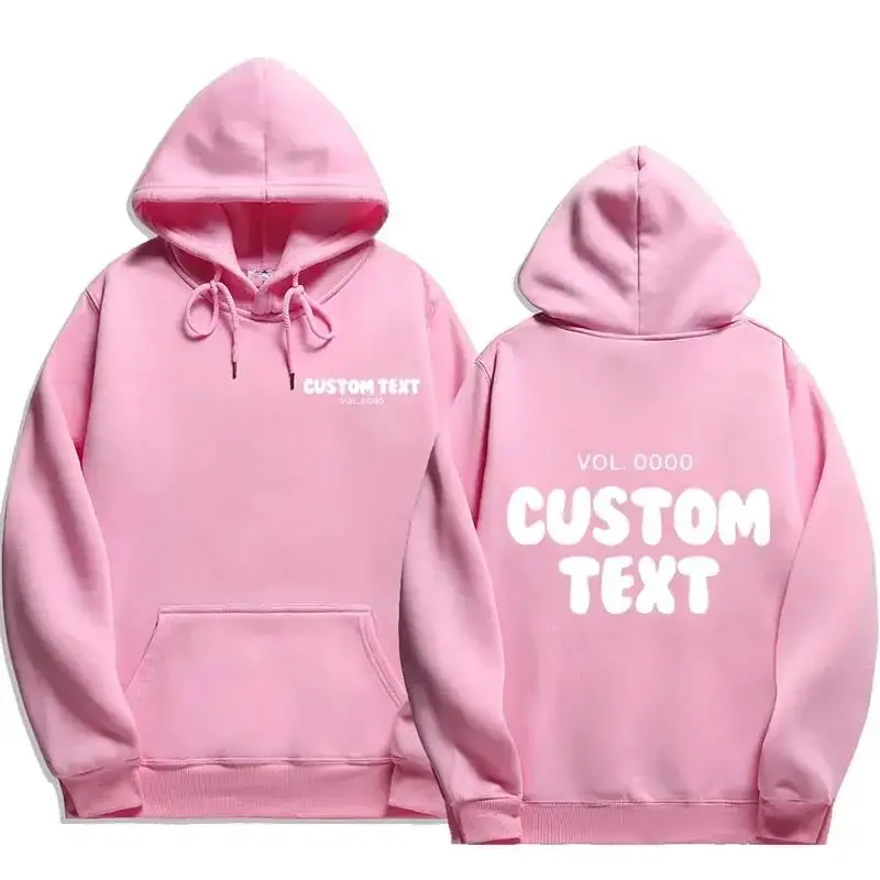 2024 Custom Text Hoodie Men Fashion Sweatshirt Cool casual Harajuku Street wear pullover hooded streetwear 2