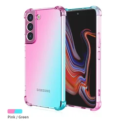 Gradient Airbag Shockproof TPU Protective Case for Galaxy S25 Edge (Pink Green)