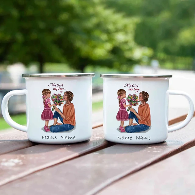 Taza de café personalizada, tazas de esmalte de alta calidad, el