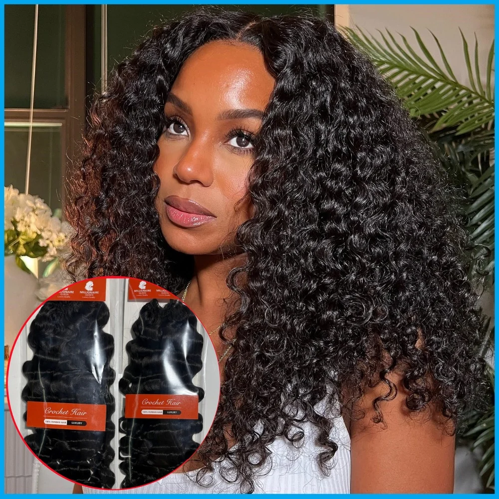 Millionaire Queen 15A Trama di Capelli Ricci Birmani 100% Veri Capelli Umani, Estensioni di Capelli Pre-Separate Senza Nodi per Crochet - immagine 3