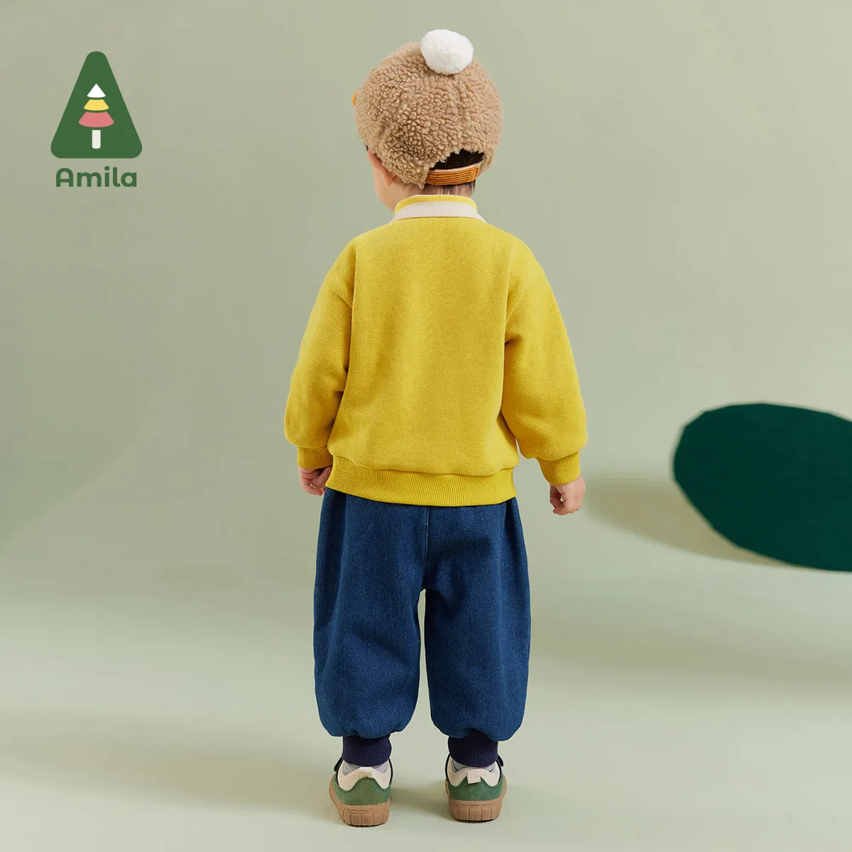Amila Baby Boy Hoodie Winter New Multicolour Polo Collar Soft Cartoon Pattern Towel Embroidery Baby Clothing