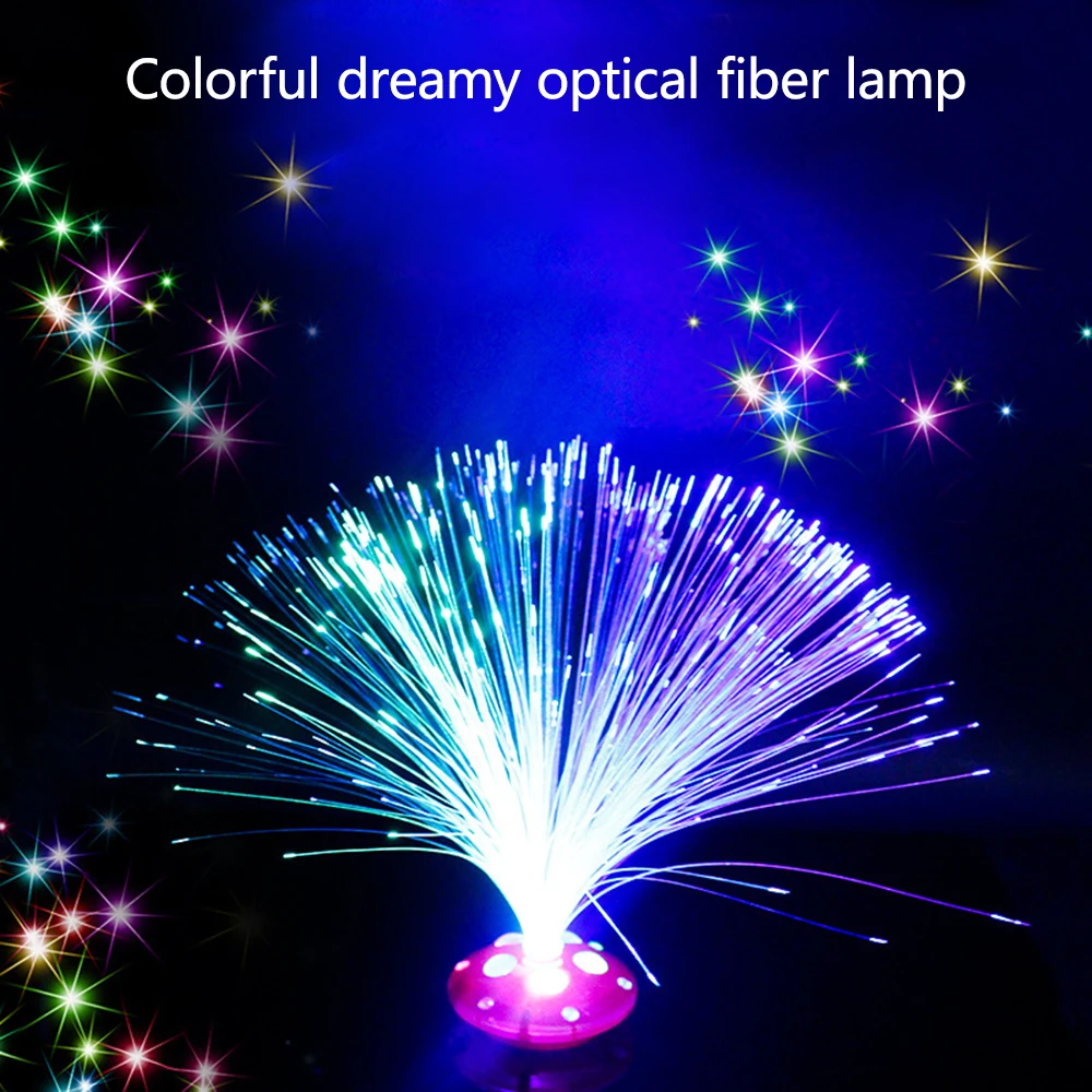 Lumière de nuit mignonne, lampe de nuit LED multicolore en fibre optique  rougeoyante pour 1pc, lampe de décoration de café Couleur aléatoire