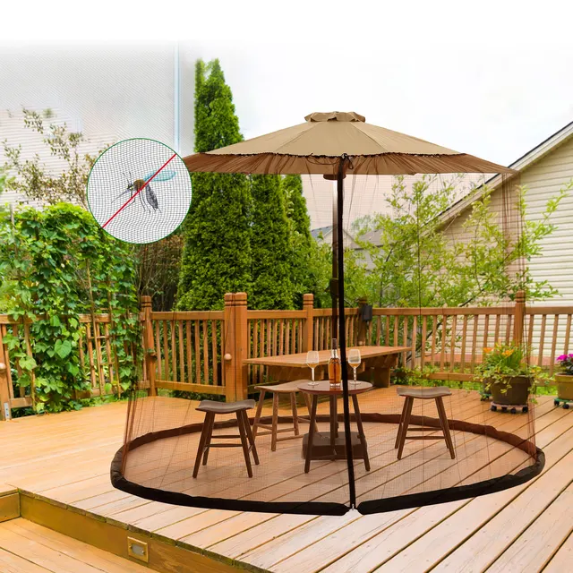 Umbrella Mosquito Netting for Outdoor Garden Patio Umbrellas Adjustable Rope Polyester Sunshade