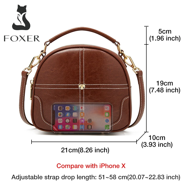 Foxer Kiny Women Split Leather Shoulder Bag