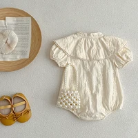 New Summer Baby Girls Rompers Embroidery Cotton Infant Romper Ruffles Slip Strap Flower Playsuit Jumpsuits Onepiece Baby Clothes 4