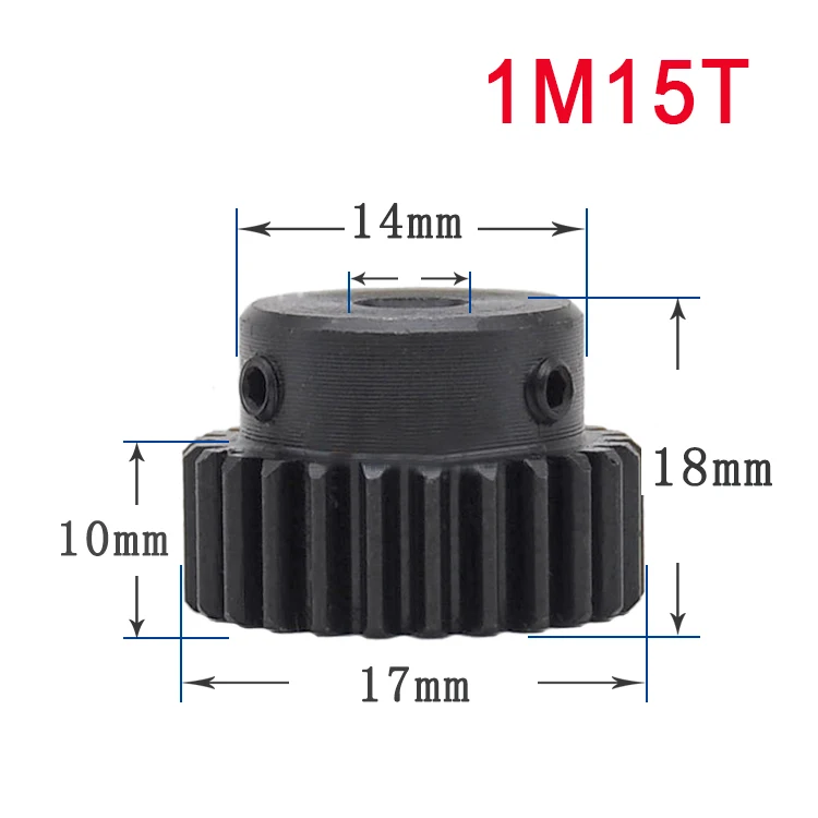 Motor Gear Transmission Gear 1PCS 1Mod 12Teeth-48 Teeth Spur Gear Metal Motor Pinion for Conveyor Belt Medical Device