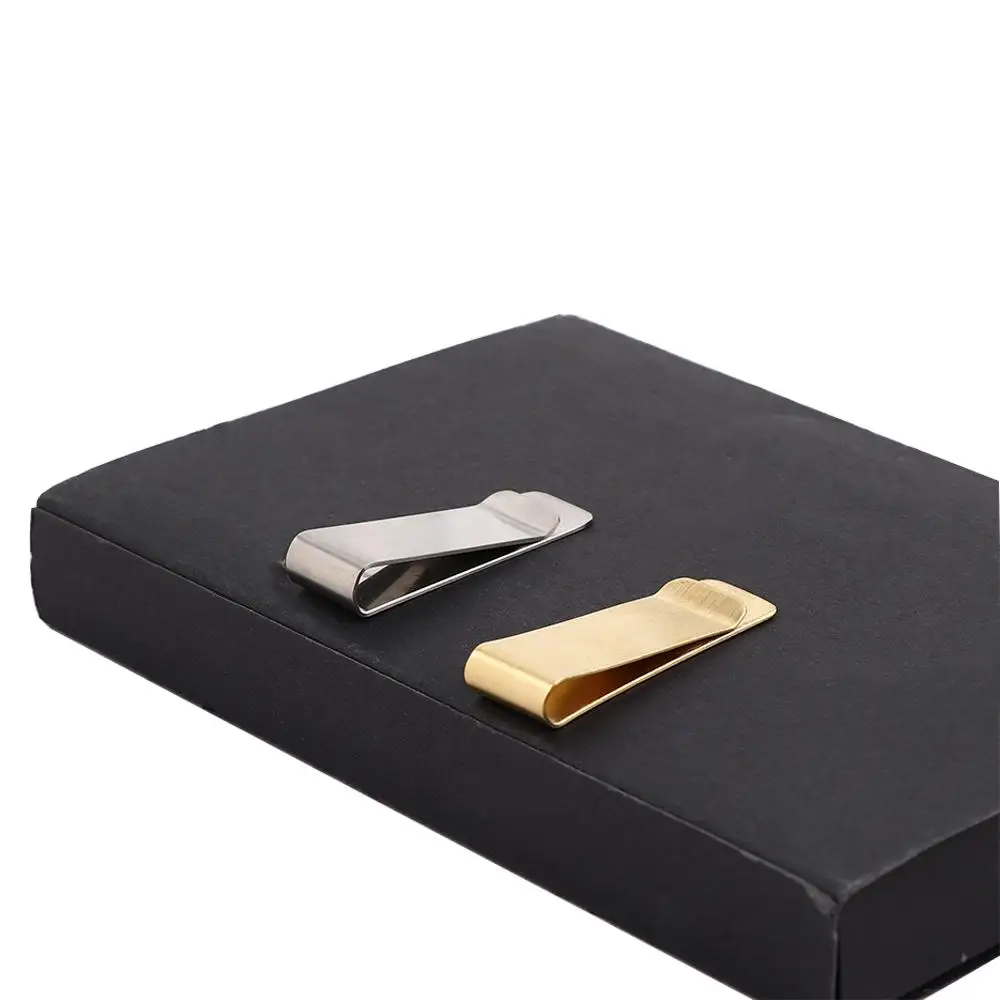 Fashion Delicate Man Clip Money Metal Holder 2 Colors Gold Color Cash Clamp Money Clip Wallet Credit Card ID Clips 3