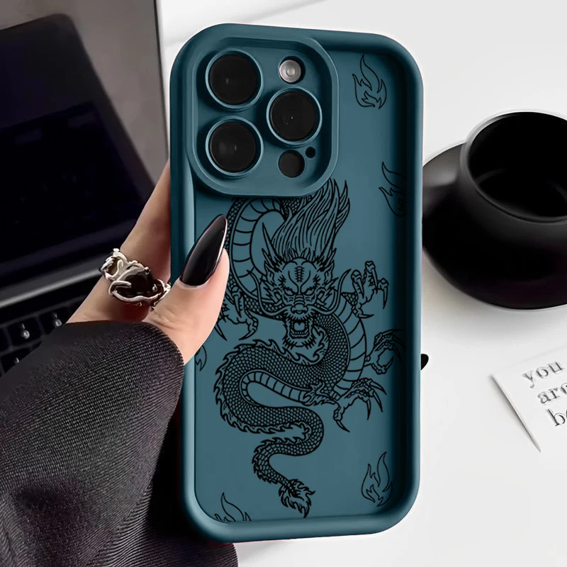 Dragon Pattern Shockproof Soft Silicone Phone Case Cover