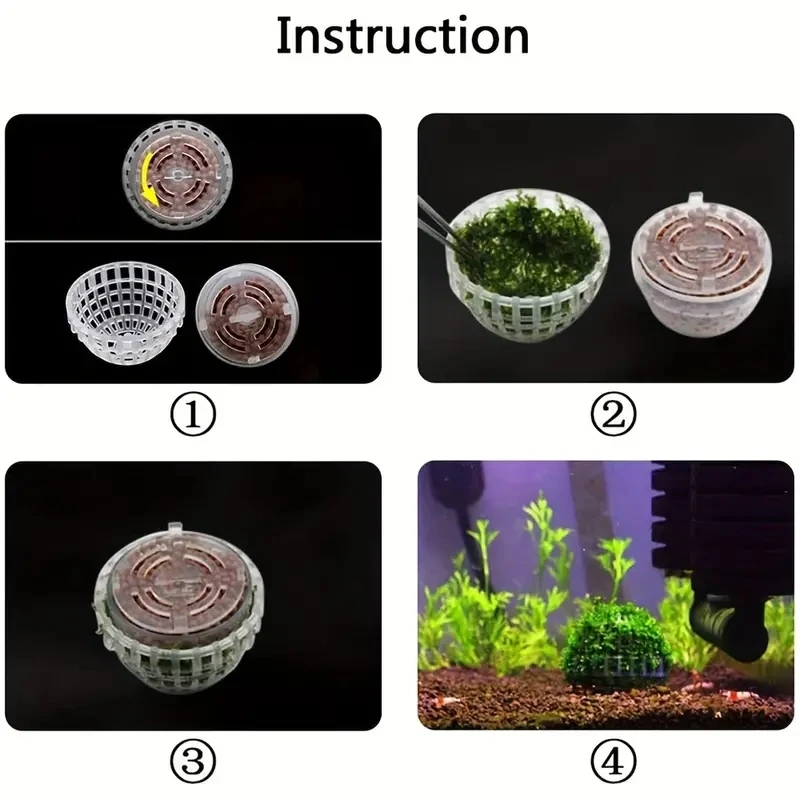 Aquarium Moss Ball Holder Set - Creative DIY Shape Former & Filter for Moss Plant