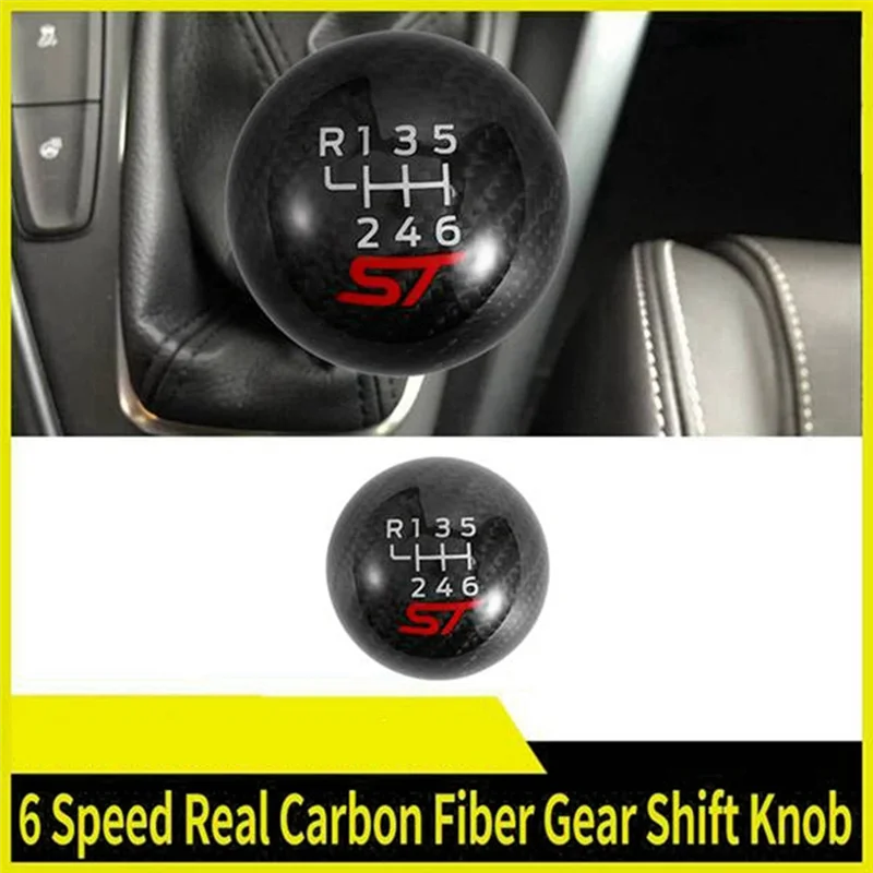 

6 Speed Car Racing ST Carbon Fiber Gear Shift Knob for Ford Focus ST RS Fiesta ST
