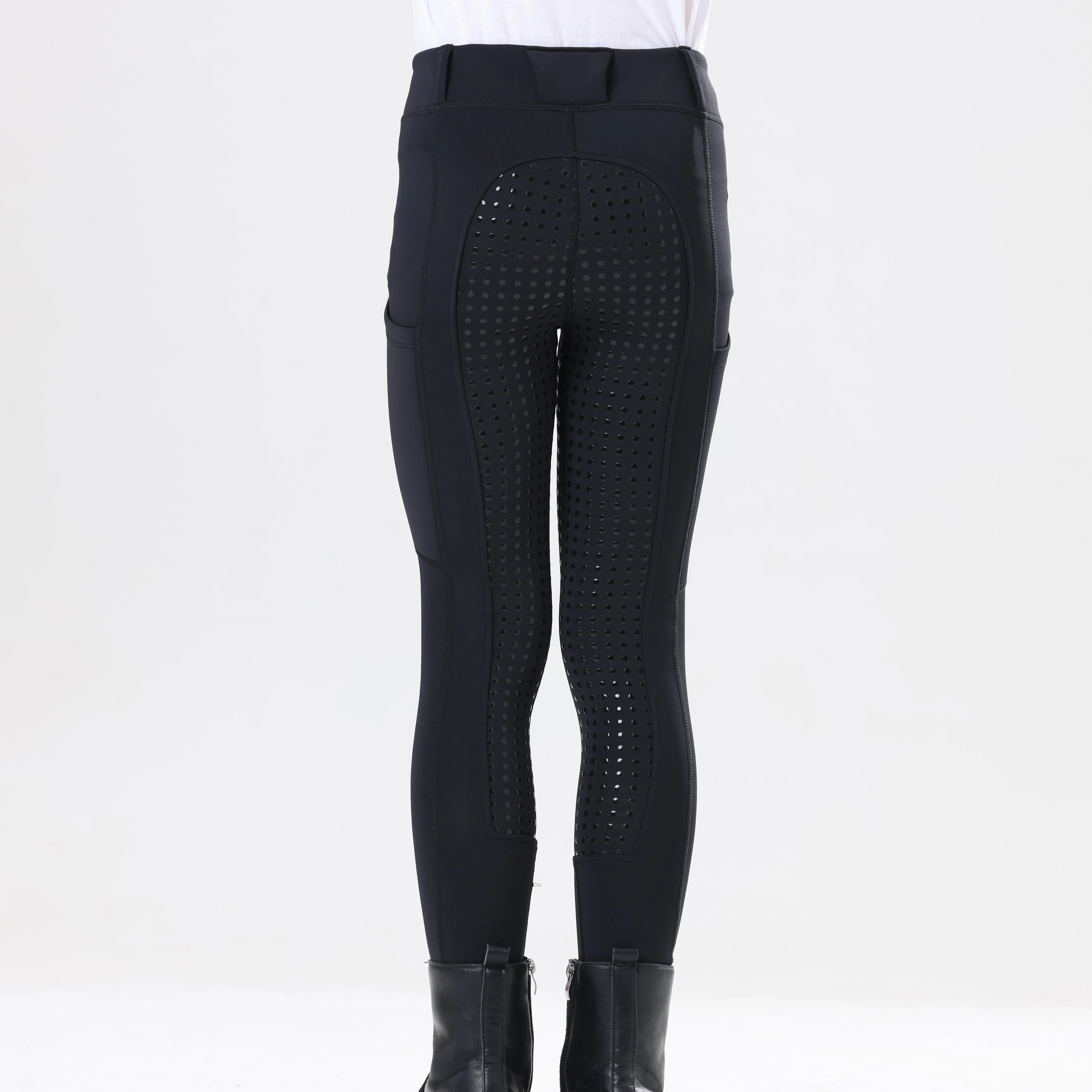 Spring and Autumn Thickened Children's Equestrian Pants Elastic Full Silicone Horse Riding Pants Brushed Base Skin-friendly Soft 6