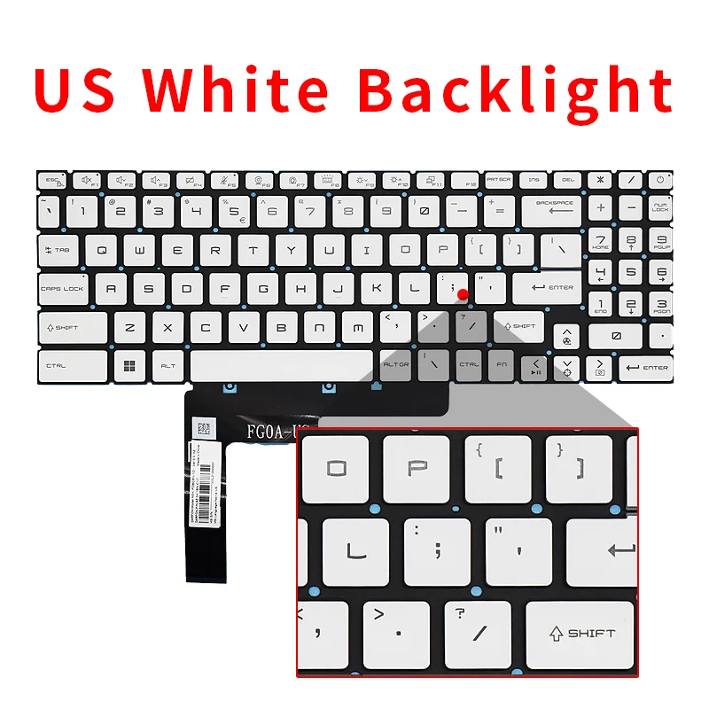 New US Russian Backlit Laptop Keyboard For MSI Katana GF66 MS-1582/1581/1583 GF76 GL76 GL66 MS-17L1 MS-17L2 MS-17H3