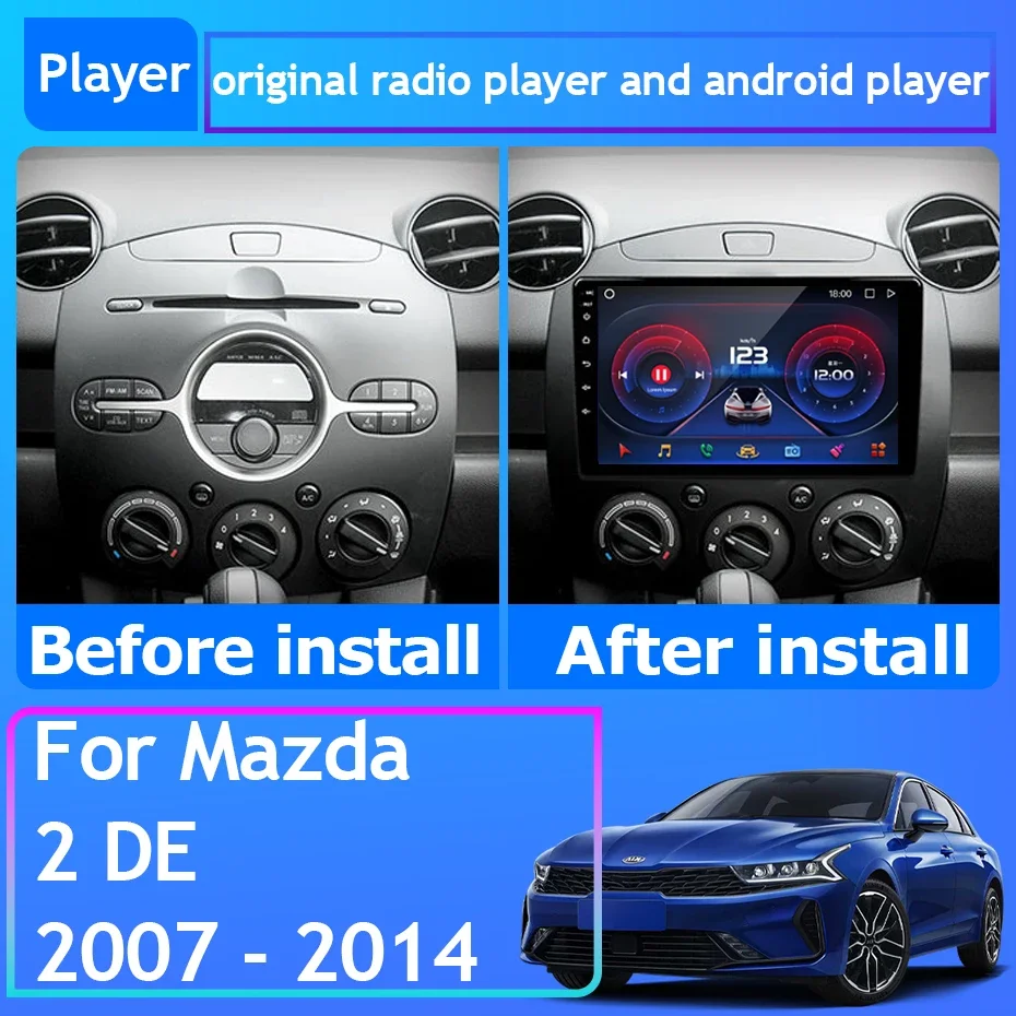 

Автомобильное радио Carplay для Mazda 2 DE 2007-2014, GPS-Навигационный экран, Android, автомобильная магнитола, Wi-Fi, стереосистема, видео No 2din