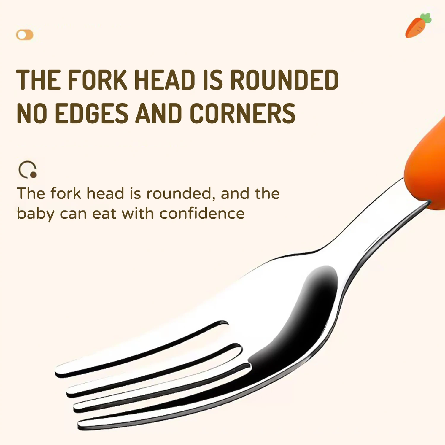 Baby Tableware Set Creative cartoon radish children's cutlery set stainless steel spoon fork plastic handle portable children's tableware