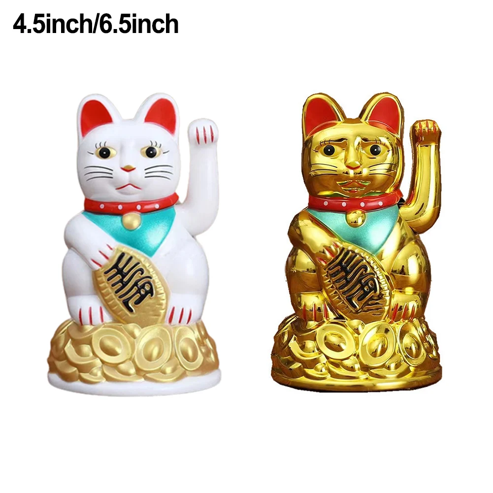 

Chinese Lucky Wealth Waving Cat Gold Waving Hand Cat Home-Decor Welcome-Waving Cat Sculpture Statue Decor Car Ornament