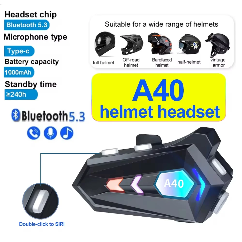 Helmet Headset Bluetooth V5.3 Waterproof