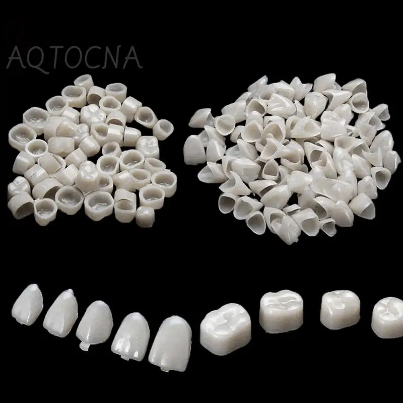 Dental Temporary Crown Material For Anterior 50 Pcs + Molar 50 Pcs Teeth Veneers Oral Care Tool Dental Treatment 2bags, tooth cover