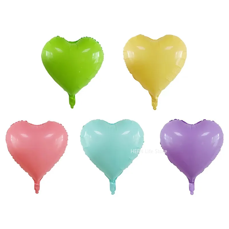5pcs 18inch candy color star balloons heart-shaped Foil ballon wedding party decoration Birthday floating bal Thicken Ballons