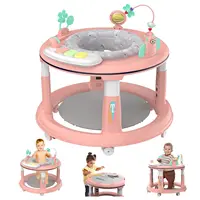 Baby Walker with 5 Adjustable Heights Baby Activity Center Features 360° Swivel Seat Music Detachable Toys Bounce Foot Pad 1